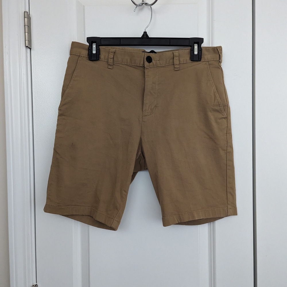 PacSun Men's Size -30 Slim Shorts Flat Front Stretch Tan Chino-317